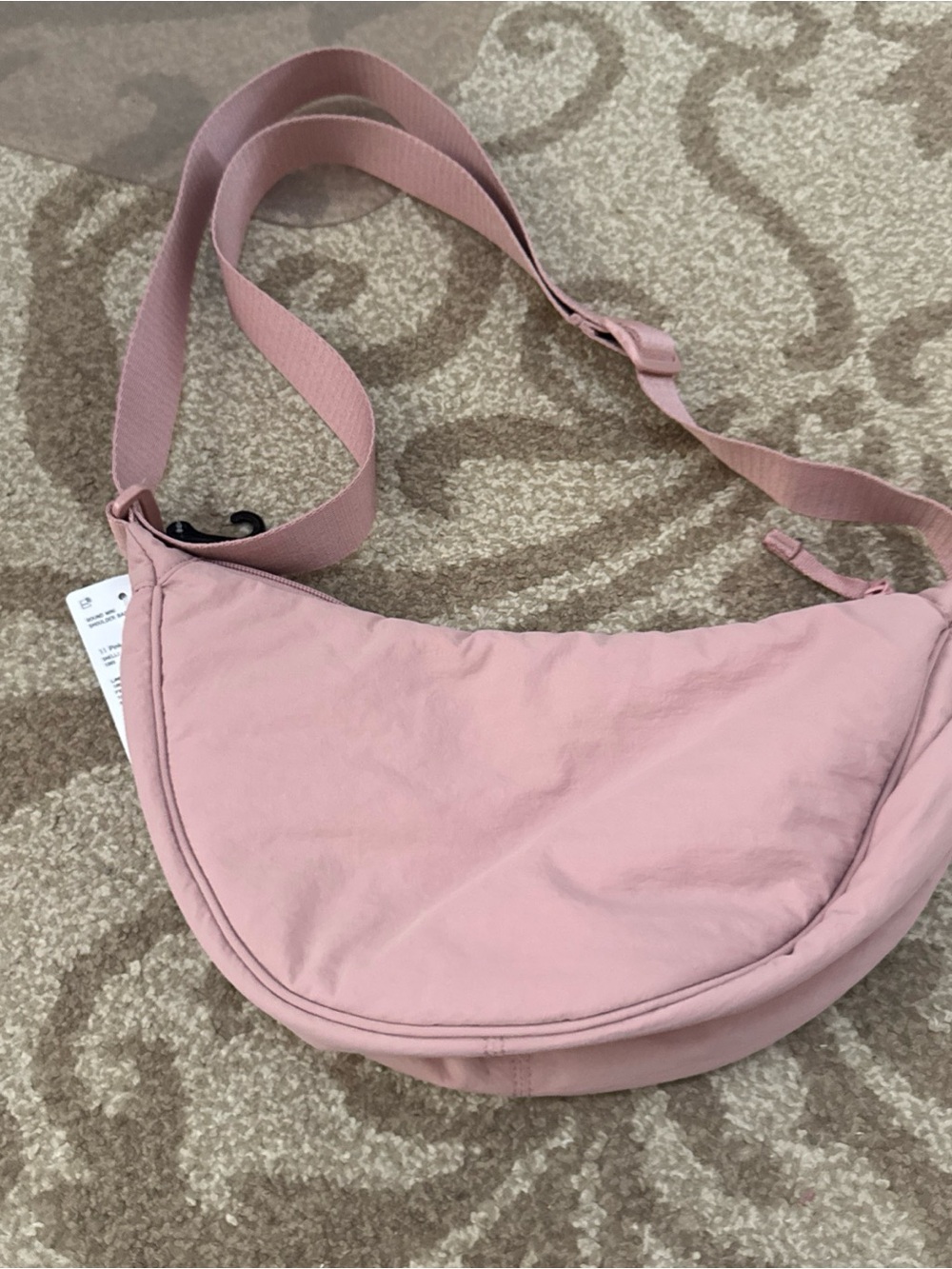 Uniqlo Dusty Pink Crescent Crossbody Bag round mini shoulder bag